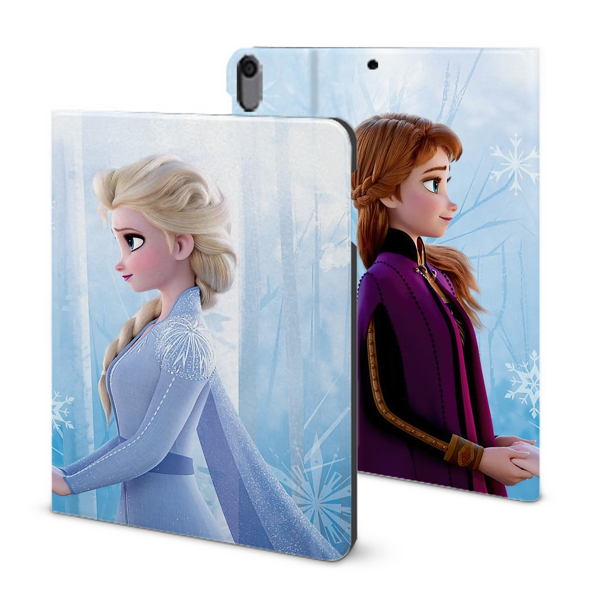 （画像用） アナと雪の女王 アンナ エルサ Frozen Anna Elsa IPad ケース ブック型 PUレザー TPU 耐衝撃 軽量 薄型 ペン収納なし 全面保護 IPad 各モデル対応